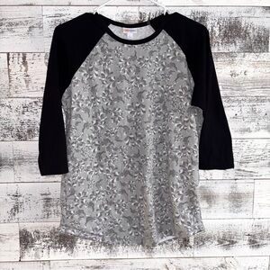 LuLaRoe 3/4 Sleeve Raglan Baseball-Style 3/4 Sleeve Tee Size Large